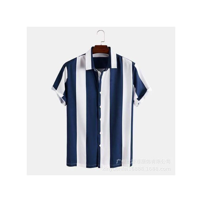 Berrykey Men's Casual Short Sleeve Pattern Classic & Modern Striped T-Shirt